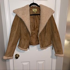 MARALYN & ME Coat Jacket Moto Sherpa Faux